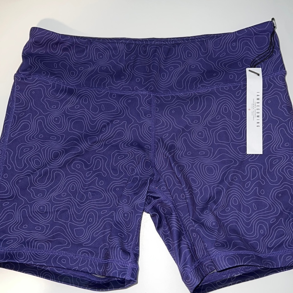 IAB MFG Spandex 5 inch shorts with adhesive no slip thigh size L, purple …